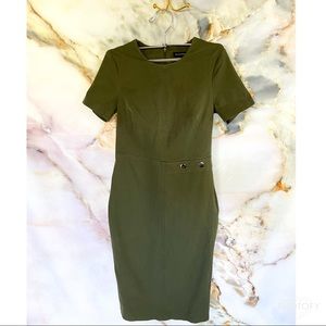 Banana Republic Olive Green Midi Work Dress